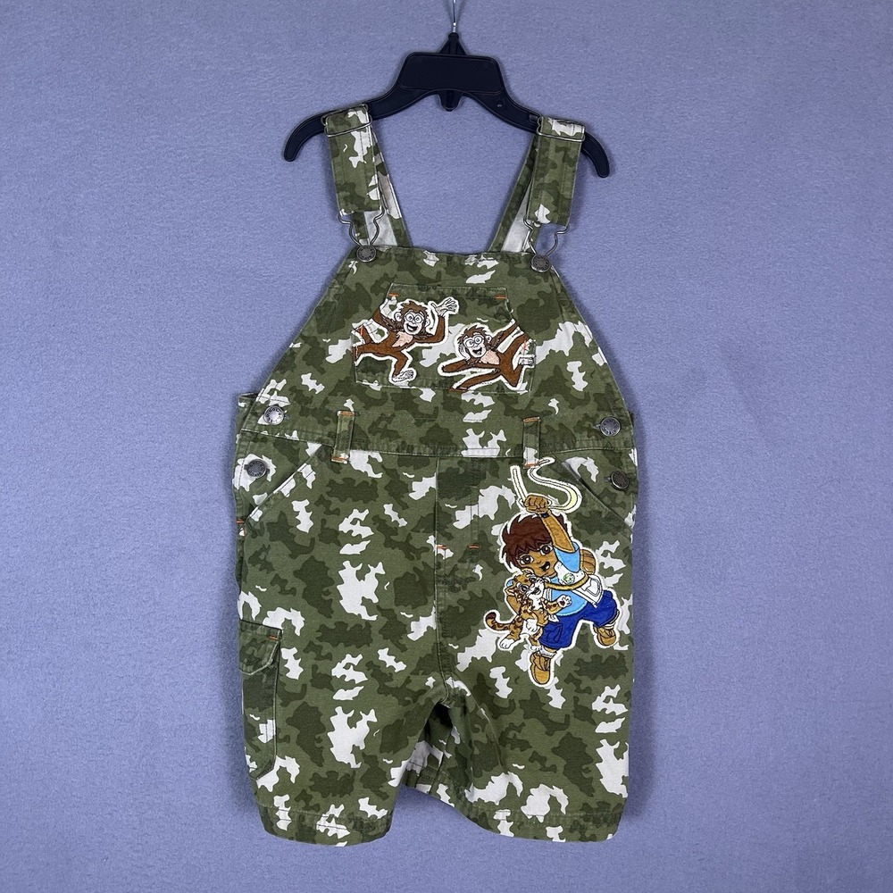 Nick Jr. Go Diego Go Camouflage Overalls 2007  One Piece Set 4T Vintage